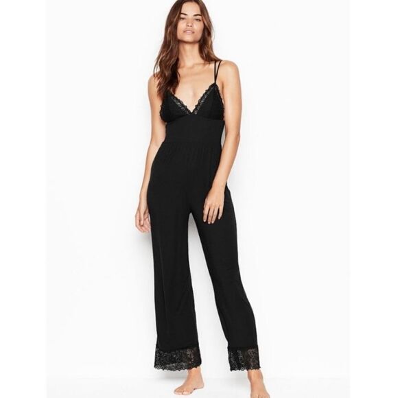 Victoria’s Secret Super Soft Black Modal Loungewear Jumpsuit Size - Small - Picture 1 of 7